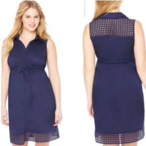 Motherhood Maternity Button-up Sleeveless Mini Dress, Navy Blue, Size S